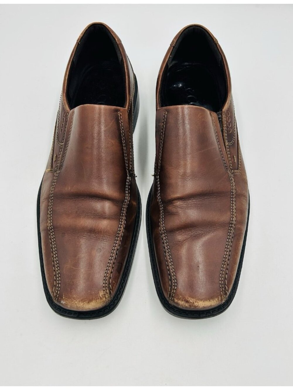 ECCO New Jersey Slip On Loafers Men Size US 13-13.5 EUR 47 EU Brown Leather